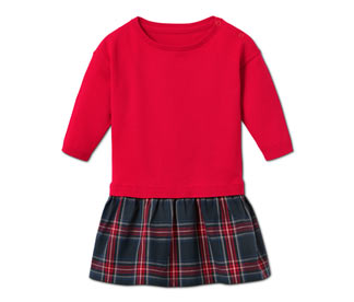 Strickkleid mit kariertem Rock