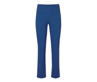 Bedruckte Stretchhose, kobaltblau