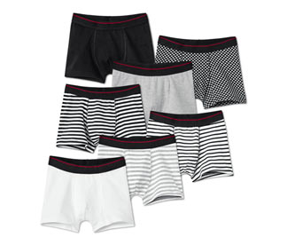 7 Jungen-Slipboxer, schwarz-weiß