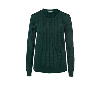 Strickpullover mit Zopfmuster, grün