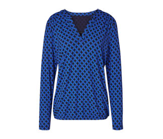 Bedrucktes Blusenshirt, kobaltblau