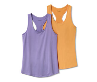 2 Sport-Tops, flieder und orange