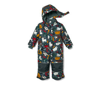 Kleinkind-Schneeanzug, Bauernhof-Alloverprint