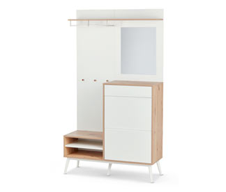 Flurschrank mit Schuhkipper und Spiegel