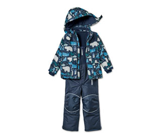 Schnee-Kombi aus recyceltem Material, blau