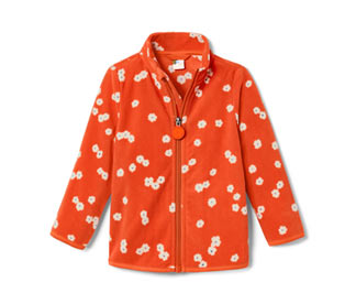 Kleinkind-Fleecejacke, Blumen-Alloverprint