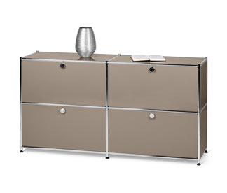 Sideboard Metall »CN3« mit 4 Klappfächern, taupe
