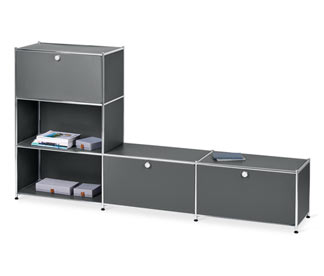Garderobenregal Metall »CN3« mit Klappfächern, grau