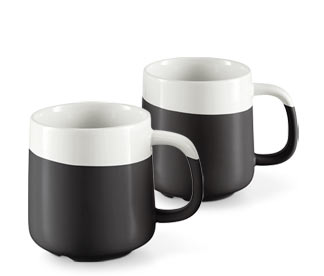 Kaffeebecher, 2er Set schwarz/ weiß