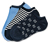 3 Paar Sneakersocken - 1x dunkelblau-weiß gestreift, 1x hellblau, 1x dunkelblau mit weißem Einstrick