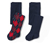 2 Kinder-Strumpfhosen mit Argyle-Muster - Dunkelblau und dunkelblau-rot mit Argyle-Muster