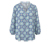 Tunika-Bluse mit Alloverprint - Weiß mit blau-aquafarbenem Alloverprint