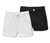 2 Shorts, schwarz-weiß
