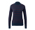 Feinstrickpullover mit Zopfmuster, blau-rot - Dunkelblau mit dunkelroten Streifen