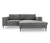 Ecksofa »Modica« aus Cord, rechts, grau
