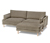 3-Sitzer-Sofa mit Hocker, braun