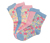 5 Paar Kleinkind-Socken, rosa - 1x hellblau mit Häschen-Einstrick, 1x rosa mit Häschen-Einstrick, 3x mit mehrfarbigem Blümchen-Einstrick