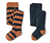 1x blau, 1x blau-braun gestreift