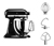 KitchenAid Küchenmaschine »Artisan 5KSM125« inkl. Fleischwolf und Spritzgebäckvorsatz, schwarz - Schwarz
