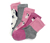 5 Paar Kinder-Socken, grau/rosa - 2x dunkelrosa mit Hundedessin, 1x beere mit Hundedessin, 1x grau meliert, 1x grau meliert-dunkelrosa-beerefarbenes Colorblocking-Design