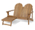 Doppel Adirondack Relax-Sessel mit ausziehbarer Fußlehne - Natur