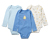 3 Baby-Langarmbodys, blau