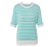 Gestreifter Feinstrickpullover, aqua