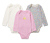 3 Baby-Langarmbodys, rosa