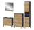 Set »Salinas« klein mit Kommode, Hochschrank, Waschbeckenunterschrank und Spiegel, graphit-eiche