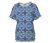 Bedrucktes Blusenshirt, blau - Weiß mit blauem Alloverprint