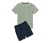 Shorty-Pyjama, grün-dunkelblau - grün-dunkelblau