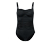 Figurformender Badeanzug mit recyceltem Material, schwarz - Schwarz