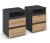 rauch 2 Nachttische »Joel«, grau metallic/Eiche Artisan