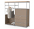 Kommode Metall »CN3« mit Holzplatte, 1 Kleiderstange, 1 Klappenfach und 3 Schubladen, taupe - Taupe