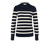 Gestreifter Feinstrickpullover, dunkelblau