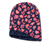 eine Seite: dunkelblau mit schwarzem Alloverprint, andere Seite: dunkelblau mit mehrfarbigen Alloverprint mit Rosa und Koralle
