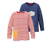 2 Jersey-Langarmshirts aus Bio-Baumwolle