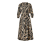 Popeline-Kleid mit Palmenblätter-Druck - Schwarz mit beigem Palmenblätter-Druck