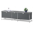 Lowboard »CN3« mit 3 Klappen, grau - Matt grau