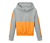 Cropped-Hoodie, grau-gelb meliert