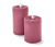 2 LED-Echtwachskerzen, rosé - rosé