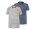 2 T-Shirts mit Rundhalsausschnitt, gestreift