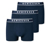 3 SCHIESSER Shorts mit Bio-Baumwolle, dunkelblau - dunkelblau