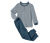 Kinder-Interlock-Pyjama, blau - blau