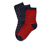 3 Paar Socken, blau-rot