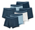 1x weiß, 2x hellblau, 2x dunkelblau-braun gestreift, 1x dunkelblau-hellblau gestreift, 1x dunkelblau
