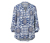 Bedruckte Tunika-Bluse, blau - Blau-weißer Alloverprint