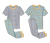 2 Kinder-Pyjamas, Bananen-Alloverprint