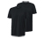 2 T-Shirts mit Rundhalsausschnitt, schwarz - schwarz