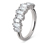 Ring, rhodiniert, mit Glaskristallen